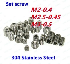 M2 M2.5 M3 Stainless Steel Grub Screws Allen Socket Set Screws Cup Point DIN916