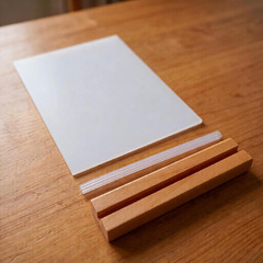 Acrylic Sign Holder 8.5×11 Inch with Solid Wood Base – Thick & Stable Clear Menu