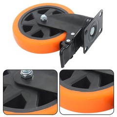 4 Pcs With Locking Brake Heavy Duty 6″ Swivel Caster Wheels No Noise Orange