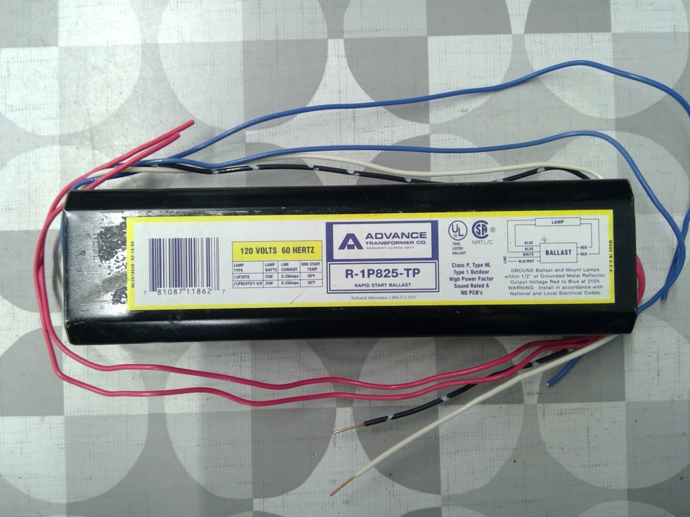 Advance R-1P825-TP 120V 1 T8 Rapid Start Ballast **Free Shipping**