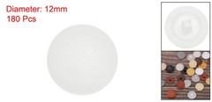 180Pcs Screw Caps Covers 12x3mm Plastic Screw Decoration Cover White