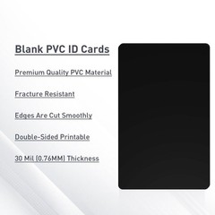 20 Pack Premium Blank CR80 30Mil CR8030 Graphic Quality Black PVC Plastic Cards