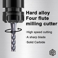 10Pcs 4 Flute 3/32″ x 1/8″ x 3/8″ x 1-1/2″ End Mills Solid Carbide AlTiN Coated