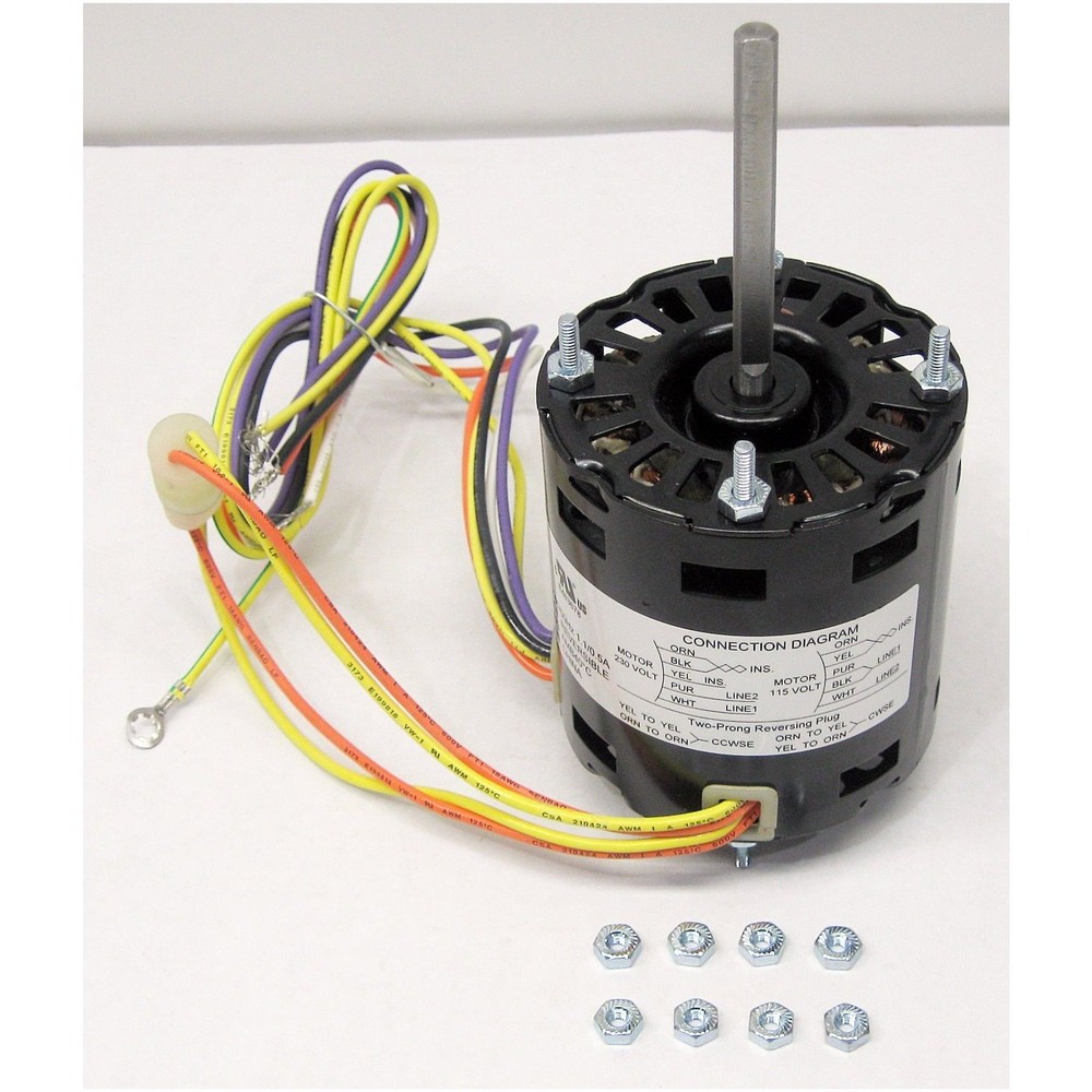 4-N-1 Refrigeration Fan Motor 3.3″ 1/12 hp 1550 RPM 115/230V Fasco # 9721