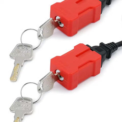 2-Pieces Electrical Cord Plug Lockout Device for 2 and 3 Prong Plugs, Built-In L