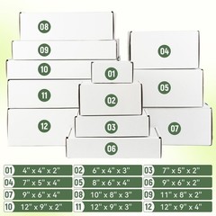 7″x5″x2″ Shipping Boxes Set White Corrugated Cardboard Box for shipping, mailing