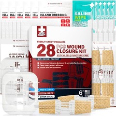 EVERLIT CARE Wound Closure Kit | For Up to 6″ Cuts & Lacerations, Transparent