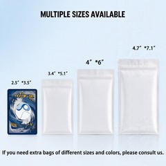100PCS Custom Printed Mylar Bags for Trading Card Packaging Heat Seal Pouch
