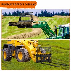 48″ Skid Steer Pallet Fork Attachment with Heavy-Duty Blades 4500lbs Capacity US