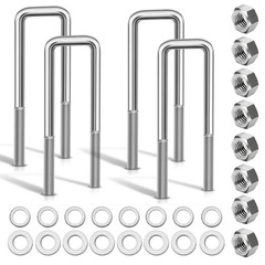 4 Pcs Hot Dipped Galvanized Square U-Bolts,2 inch Wide, (1/2″ D x 2 1/16″ W x…
