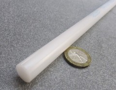 PVDF Kynar White Round Rod .500″ Diameter x 24″ Long