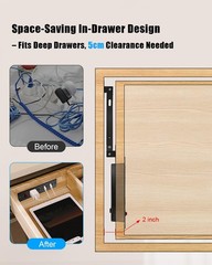 Compact in-Drawer Charging Station Power Strip with PD 20W USB Ports*2 AC…