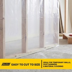 Lauco Heavy Duty Plastic Sheeting 10′ x 100′ Roll, 6 Mil Clear Polyethylene