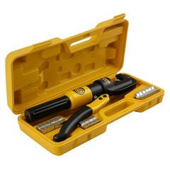10 Ton Cable Crimping Tool Kit W/ 9 Dies Storage Case for Copper Wire Terminal