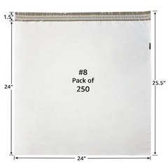 UOFFICE 250 Poly Mailers Bags 24×24″ – #8 Pouches Envelopes White Self-Sealing