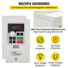 VEVOR 3KW 4HP Variable Frequency Drive VFD 1 To 3 Phase Converter 220V RS485