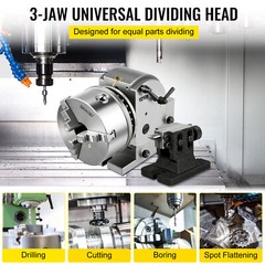 Indexing Dividing Head BS-1 6″ 3 Jaw Chuck & Tailstock for CNC Milling Machine