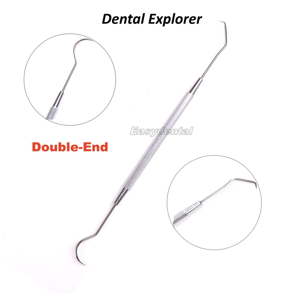 Dental Explorer Probe Hook Pick Double End Stainless Steel Dentist Teeth Clean