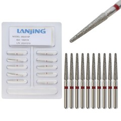 Dental Diamond Burs FG 850/016F High Speed Dia Bur Round End Taper Fine Grit Red