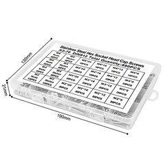 880PCS Metric Screws Assortment Kit, Hex Socket Head Cap, Bolts Nuts Washers New