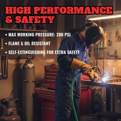 25 FT Argon Gas Hose, Inert Gas Welding Hoses for MIG/TIG Welding 25.0 Feet
