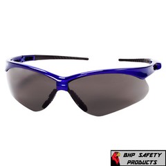 (12 PAIR) KLEENGUARD NEMESIS 47387 SAFETY GLASSES SMOKE ANTI-FOG LENS/BLUE FRAME