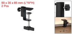 2Pcs 0.49″ Hole Dia. Universal C-Clamp Desk Clamp for Table Lamp Mic Arm Black
