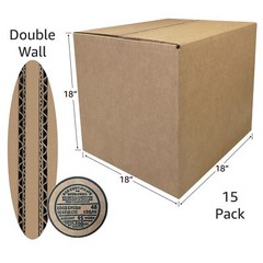 UOFFICE Heavy Duty Corrugated Boxes 18″ x 18″ x 18″ 275lb Pack of 10 Cube Boxes
