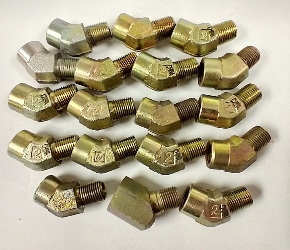 1/8″ NPT TO 1/8″ FNPT 45° STEEL ELBOW FITTINGS (LOT 18) 5503-02-02