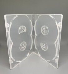 2 PCS TOP QUALITY NEW 14MM SLIM QUAD 4 DISC DVD CASE, SUPER CLEAR, RAM42-DS