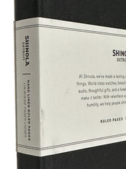 Shinola Detroit Axonius Branded Logo Black Ruled Medium Hard Linen Journal NEW