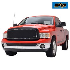 Rivet Studded Black Stainless Steel Wire Mesh Grille 02-05 Ram 1500/2500/3500