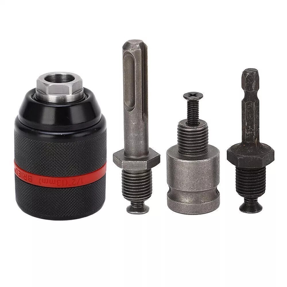 Multi-Function Drill Chuck Set 1.5-13mm Keyless, SDS Plus & Hex Shank Adapter