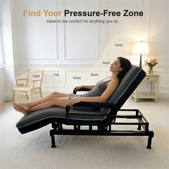 Electric Lift Bed for Seniors with OneTouch Backrest Lift & Wired Remote Control