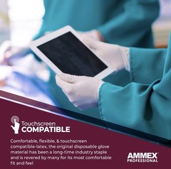 AMMEX White Latex Disposable Exam/Medical Gloves 4 Mil, Powder Free S Size Only