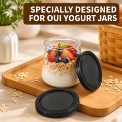 15 Pack Yogurt Jar Lids, BPA-Free Yogurt Container Jar Lids, Reusable Clear P…