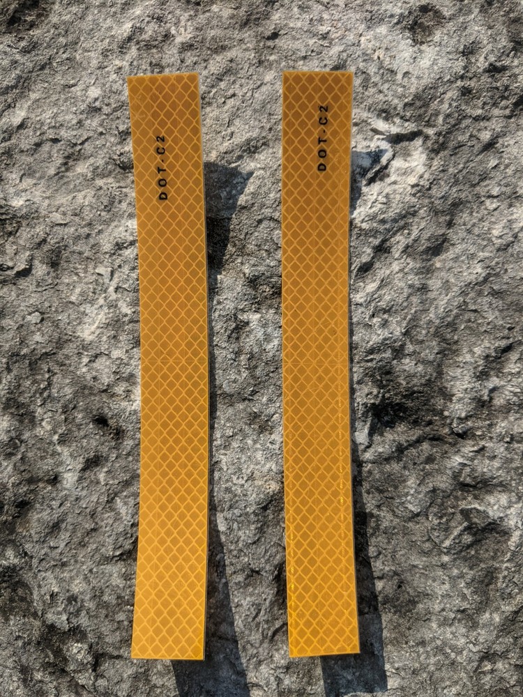 Golden Yellow DOT-C2 Diamond Prismatic Reflective Tape 2 strips 8″ x 1″