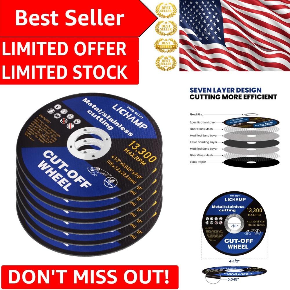 Versatile 6 Pack 4.5″ Cut Off Discs for Metal & PVC – High Precision Cutting