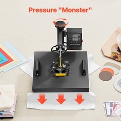 Heat Press Machine 2-In-1 15x15in Sublimation Print Transfer DIY T-shirt Cap