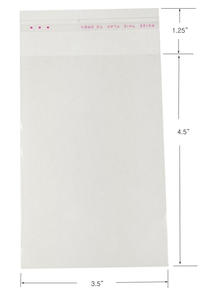 1000 pcs 3.5″x4.5″ Resealable Poly Bags Transparent Opp Bag Self Adhesive Seal