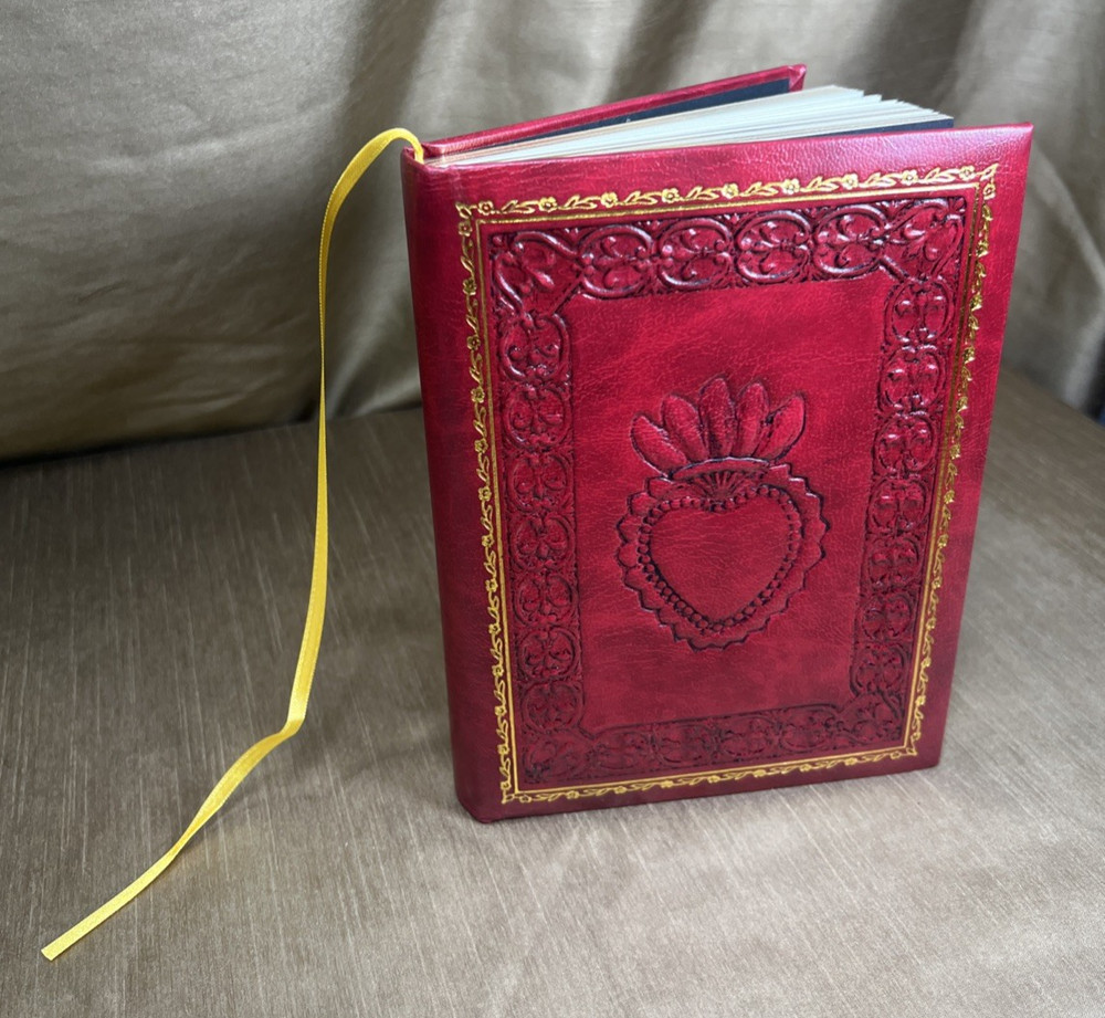Fiorentina Leather Embossed Journal Sacred Heart Cover – Handmade in Italy