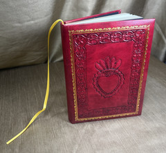Fiorentina Leather Embossed Journal Sacred Heart Cover – Handmade in Italy
