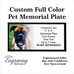 FULL COLOR PET MEMORIAL CUSTOM 2″x4″ ALUMINUM Tag Plaque Dog Cat