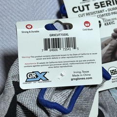 GRX Cut Series Gloves 5 Pair Mens XL Cut Level A3 Dipped Coated Palm Durable