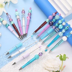 15 Pcs Plastic Beadable Pens Assorted Bead Pens Multicolor Bubblegum Crystal …