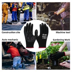 12 Pairs Safety Work Gloves MicroFoam Nitrile Coated Foam Gloves M-Size Hot