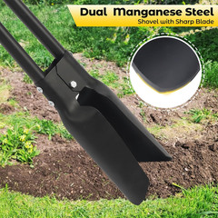 Post Hole Digger Tool, Heavy Duty Post Hole Digger with 55 Inch Handle, Dual Sha