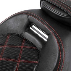 Two-Up Detachable Motorcycle Seat for Touring Road King Special FLHRXS Black Red