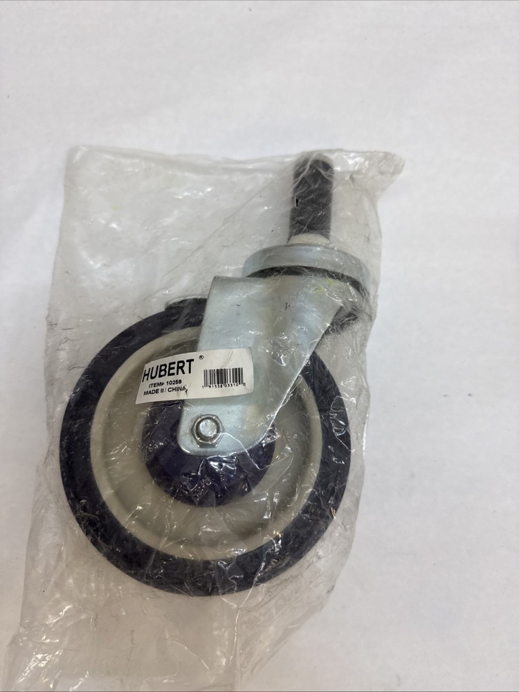 HUBERT Blue Polyurethane Expandable Rubber Stem Caster – 5″Dia