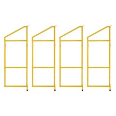 4 Pack Cargo Shipping Container Shelving Shelf Bracket 19″x52″ Universal Yellow